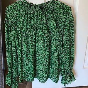 Green flowered blouse